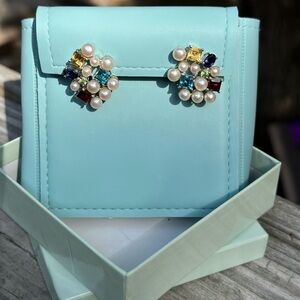 Ross Simon’s 925 Sterling Silver Pearl Gemstone Cluster Earrings